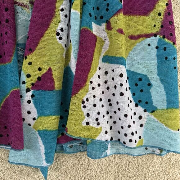 Ali‎ Miles Scarf Front Cardigan Women's Large Lagen Look Multi Color Knit Top - Picture 4 of 10